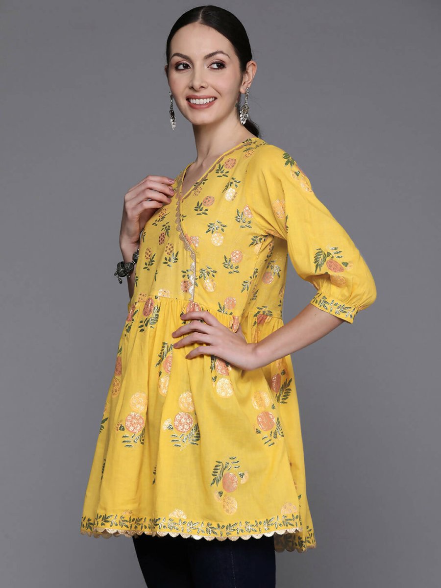 Ahalyaa Women's Traditional wear Tunic - Mustard | Grocsy