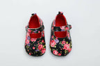 Tiny Bugs Girls Flowral Print Infants Booties - Black | Grocsy