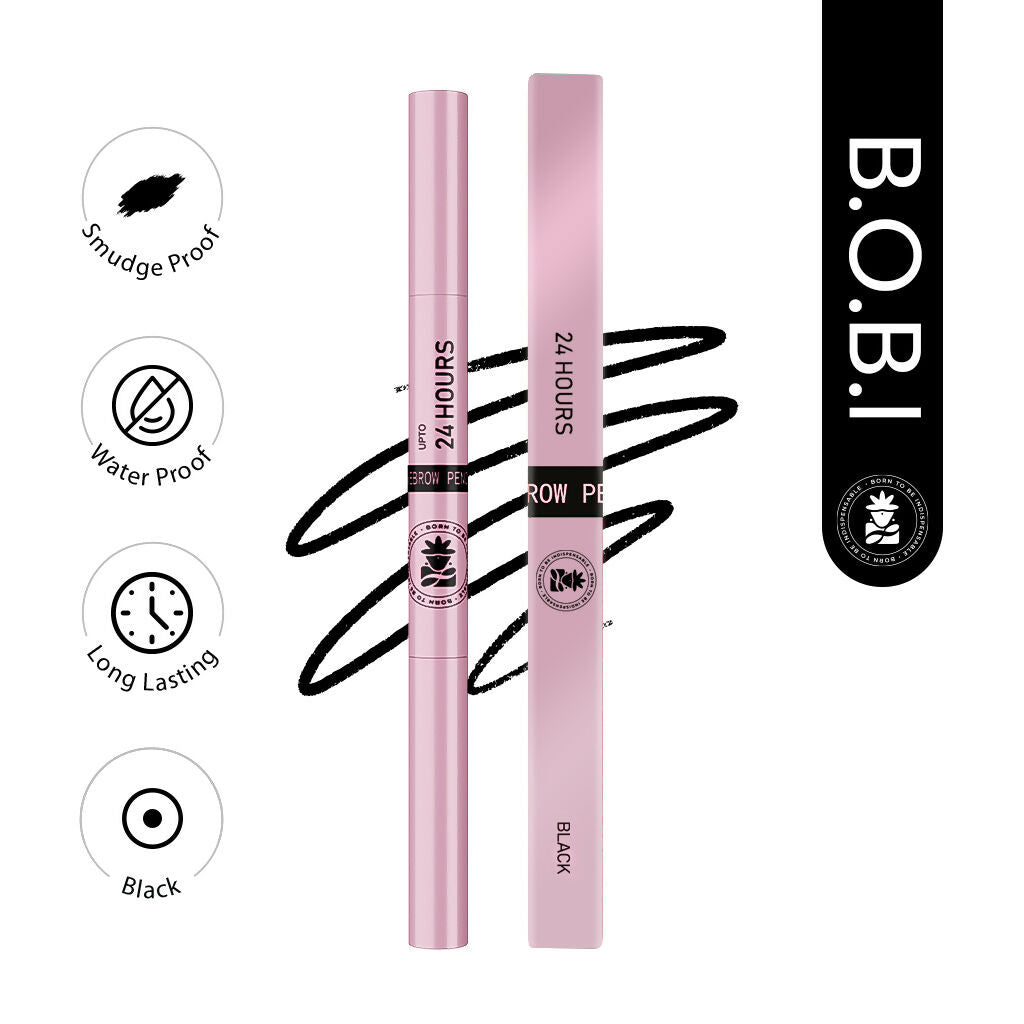 BOBI Eyebrow Pencil Black Waterproof Smudgeproof Finish | Grocsy