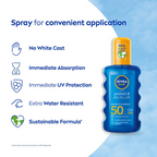 Nivea Sun Dry Touch SPF 50, Transparent Sunscreen Spray | Grocsy