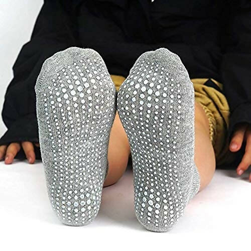 AHC Baby Socks Anti Slip Anti Skid Boys Girls Ankle Length Soft Cotton Socks with Grip | Grocsy