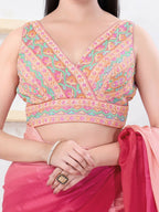 Joban Fashion Pastel-Pink Shift Sleeveless Back Open Blouse | Grocsy