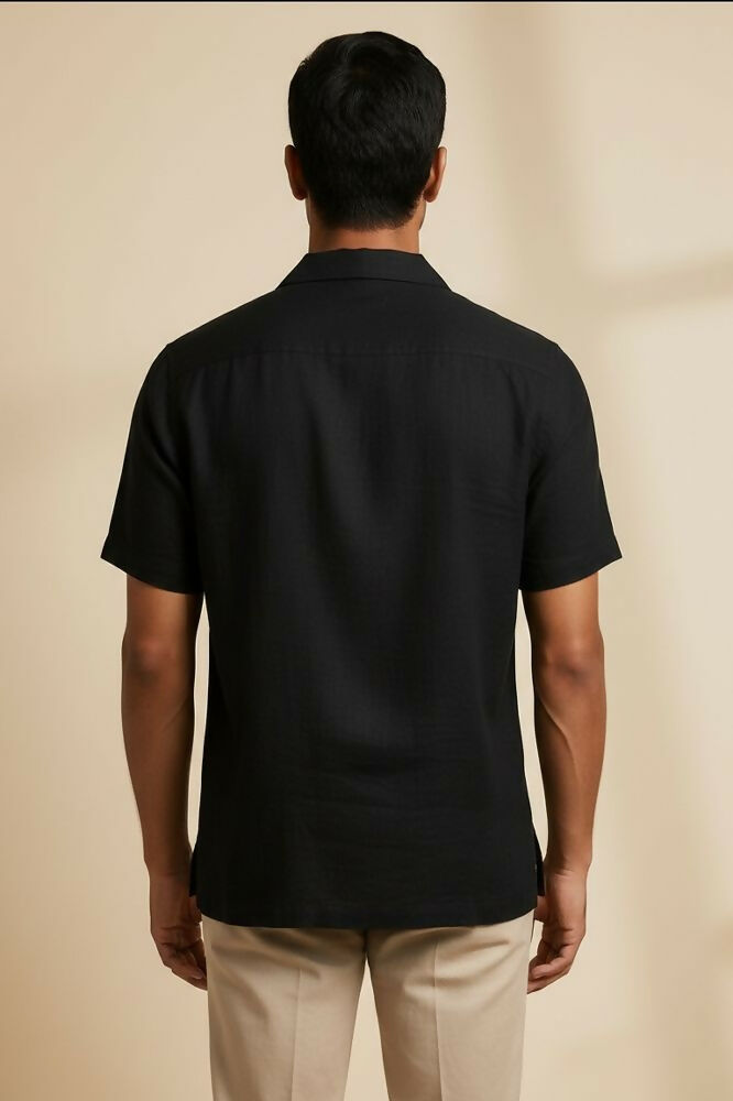 Eclipse — Black Cotton Shirt by Hilo Design | Grocsy