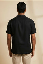 Eclipse — Black Cotton Shirt by Hilo Design | Grocsy