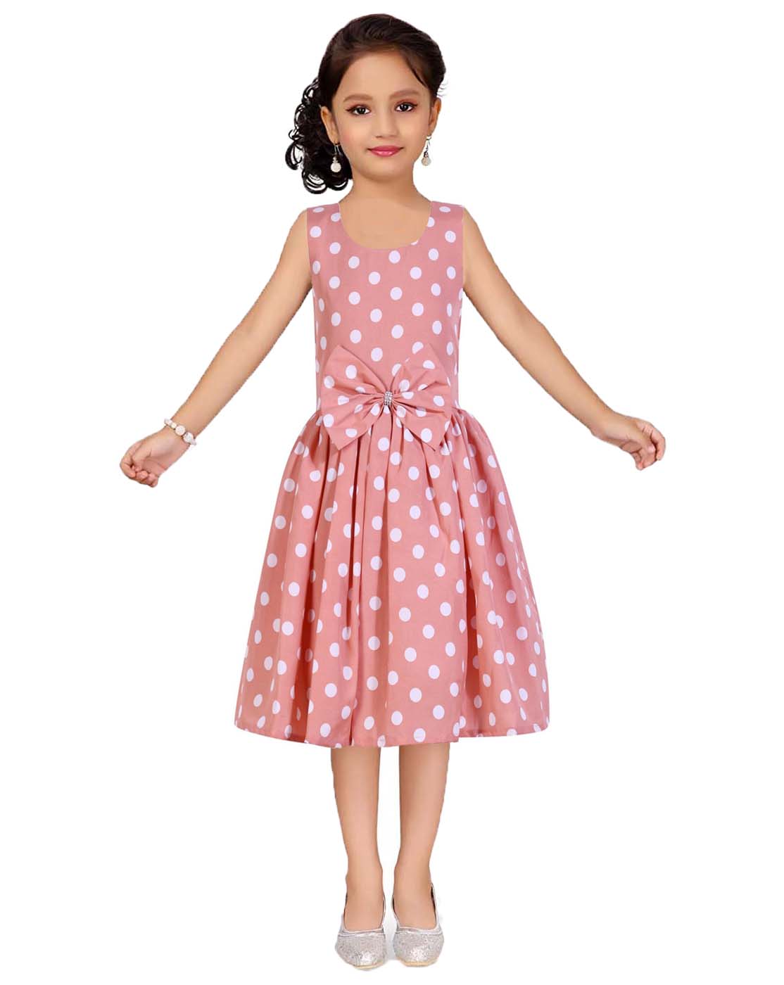 Asmaani Kids Party Wear Stylish Dresses, Perfect for Parties, Functions & Vacations - Peach | Grocsy