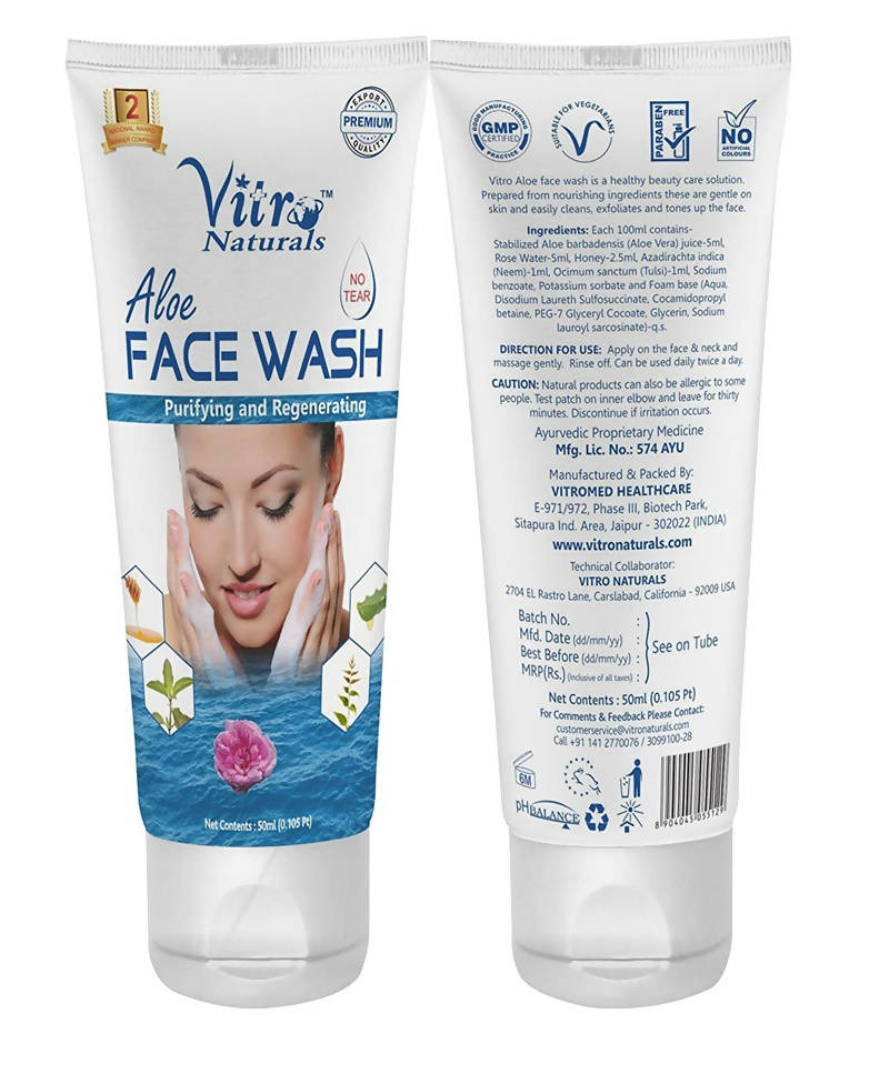 Vitro Naturals Aloe Face Wash | Grocsy