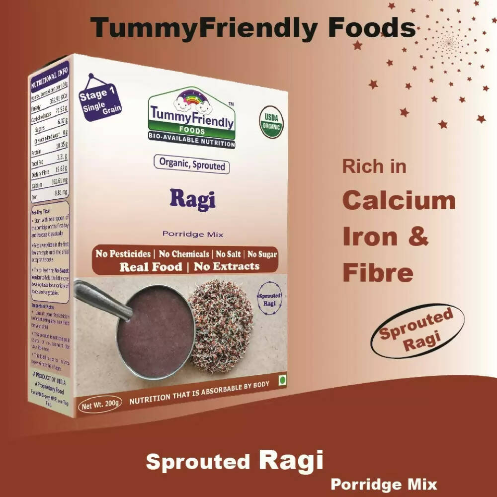 TummyFriendly Foods Certified Stage1 Ragi, Brown Rice Porridge Mixes | Grocsy