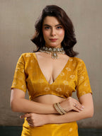 Shree Shyam Fashion Mustard Yellow Tissue Silk Saree | Grocsy