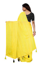 Vamika Yellow Georgette Seqence Saree (Riva Yellow) | Grocsy