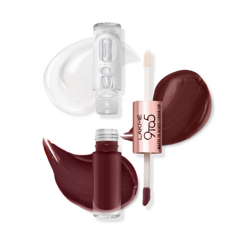 Lakme 9 To 5 Matte To Glass Liquid Lip - Bold In Red | Grocsy