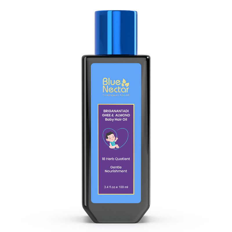 Blue Nectar Baby Hair Oil With Organic Ghee & Almond Oil | Grocsy