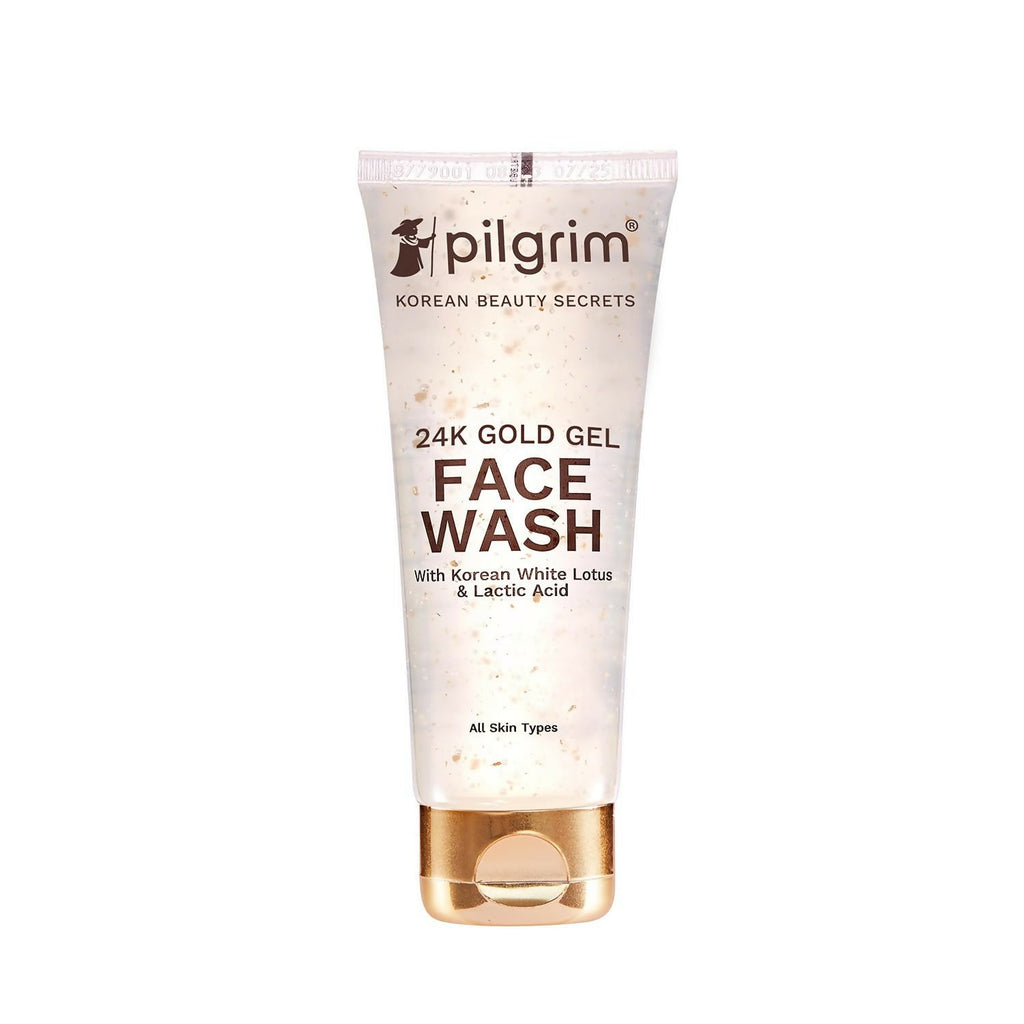 Pilgrim 24k Gold Gel Facewash with Korean White Lotus For Glowing Skin, Reduce Dark Spot And Improves Skin Texture | Grocsy