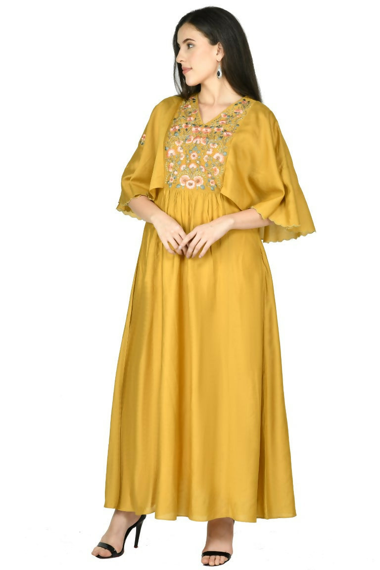 Joban Fashion Mustard Chanderi Kurta Set | Grocsy