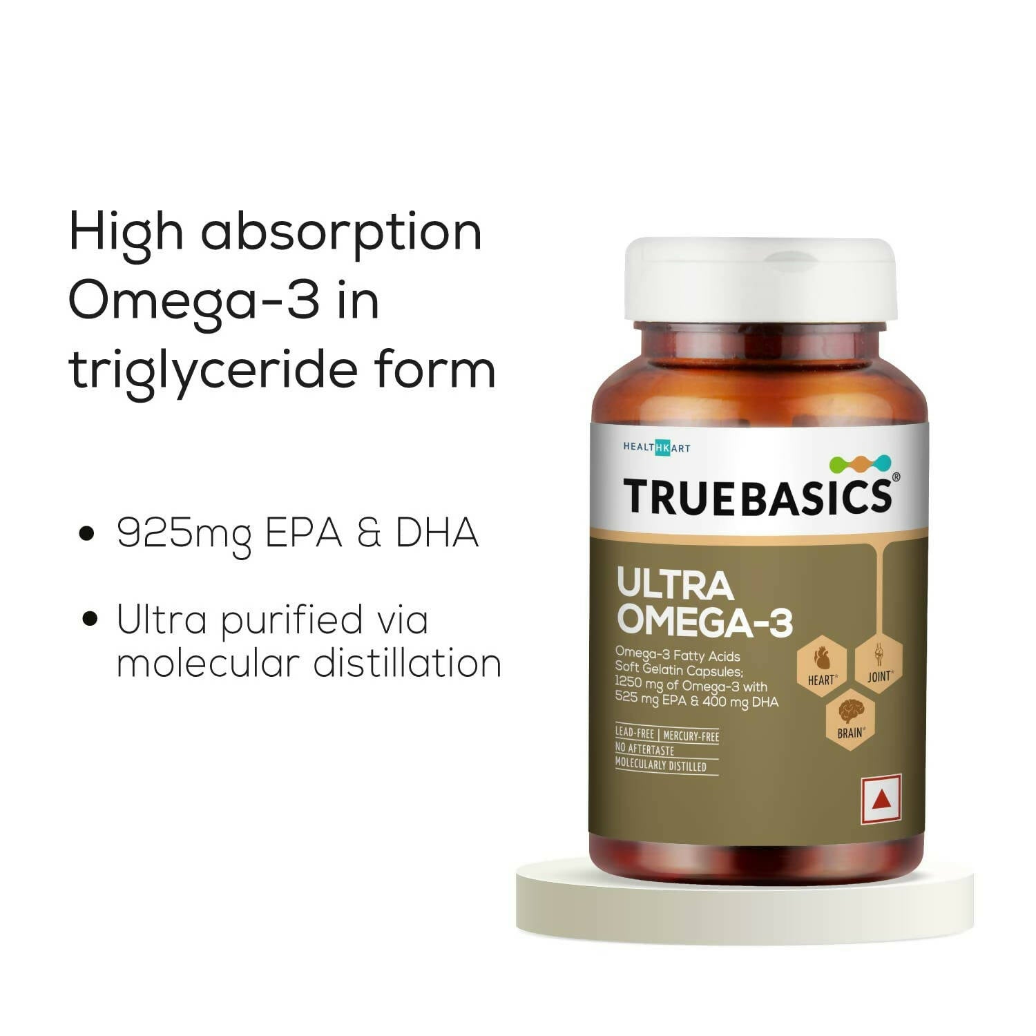 TrueBasics Ultra Omega 3 Fish Oil Capsules for Women & Men | Grocsy