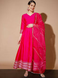 Myshka Women Pink Solid Kurta & With Dupatta | Grocsy