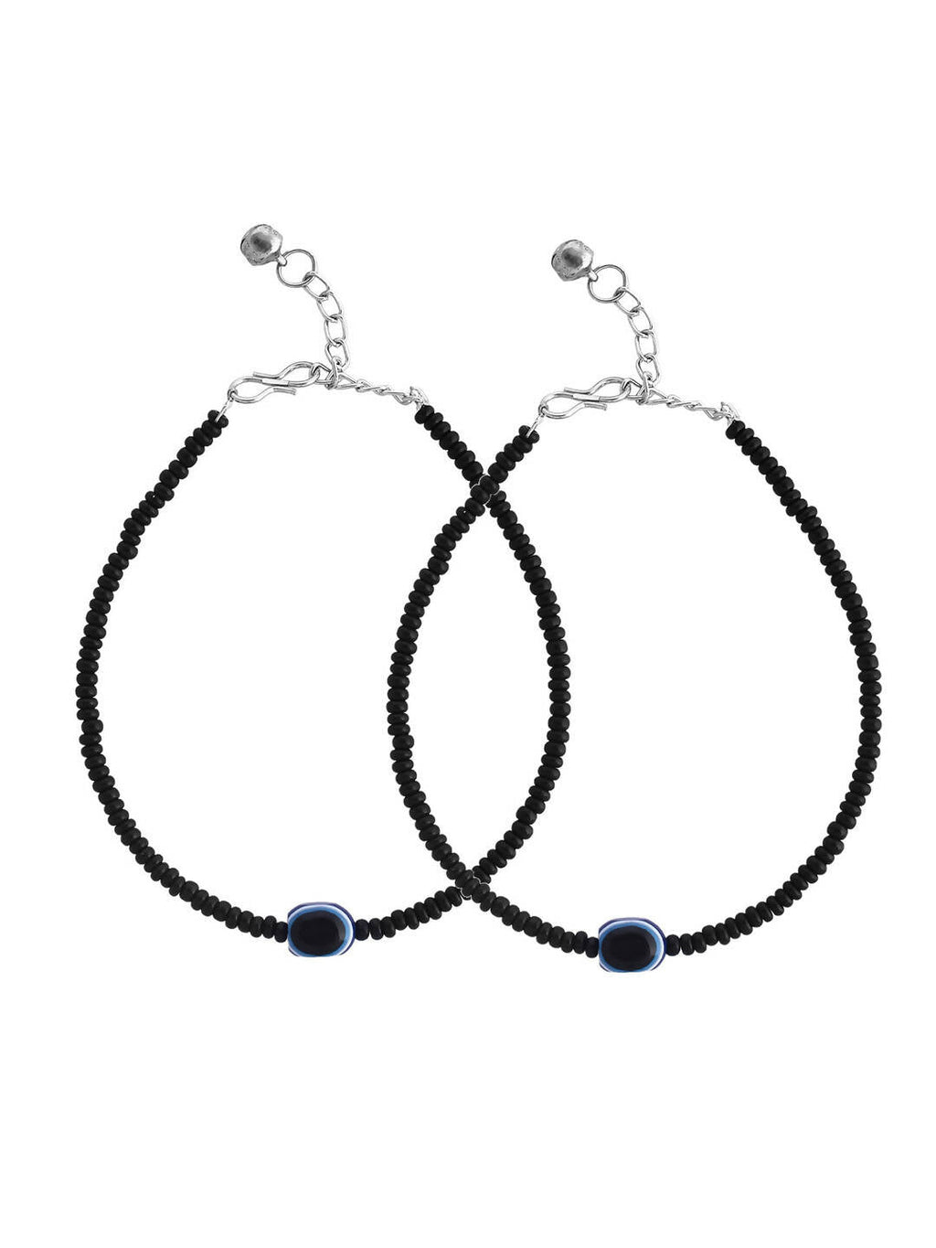 VOJ Women Black Color stainless steel Anklet