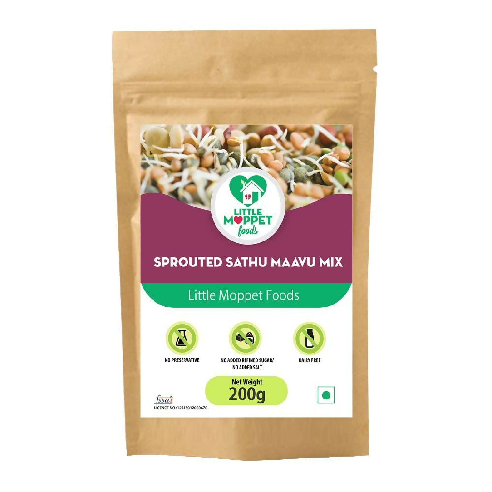 Little Moppet Foods Sprouted Sathu Maavu Mix for Babies - Free from Added Salt & Sugar with 6 Sprouted Ingredients | Grocsy