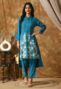 Joban Fashion Blue Cotton Rayon Kurta Set | Grocsy