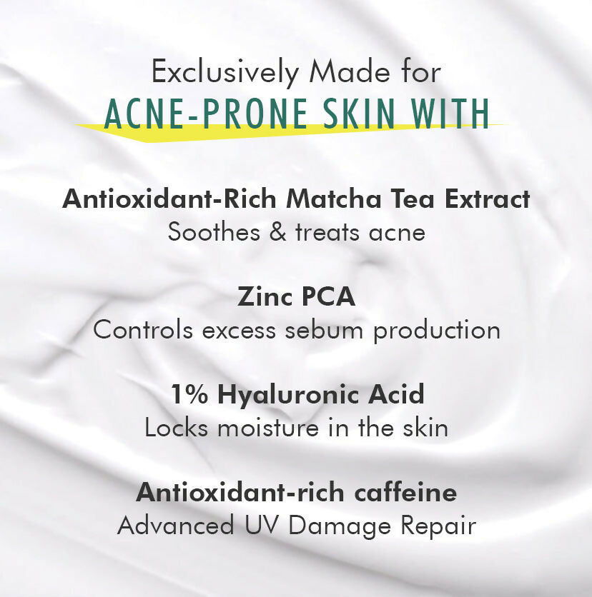 mCaffeine Sun Fix Ultra Light 1% Hyaluronic Acid Matcha Tea Sunscreen SPF 50+ PA++++ | Grocsy