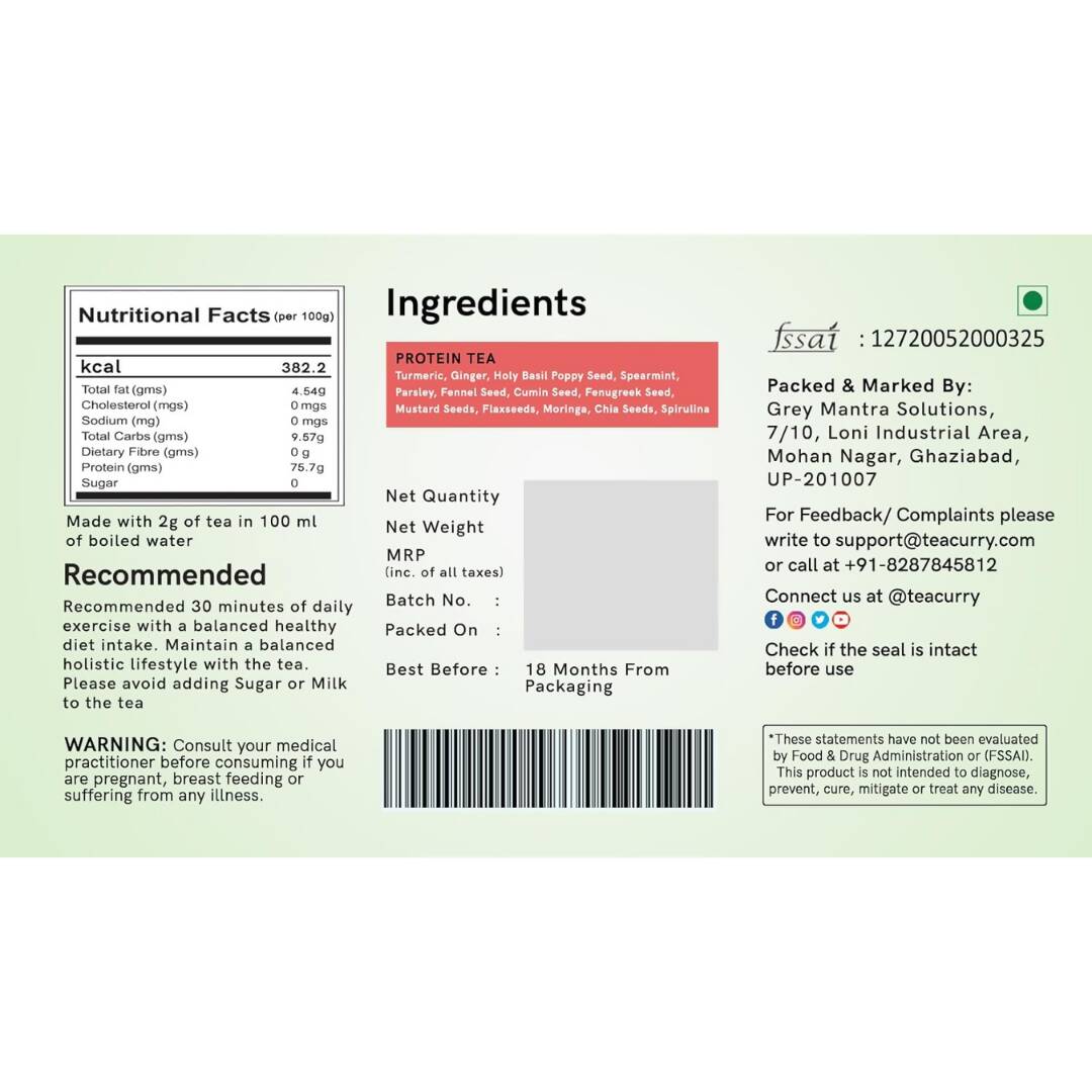 Teacurry Protein Tea Bags | Grocsy