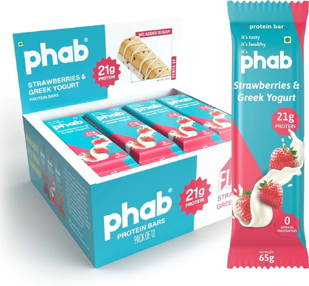 Phab Protein Bars With Protein Strawberries & Greek Yogurt | Grocsy