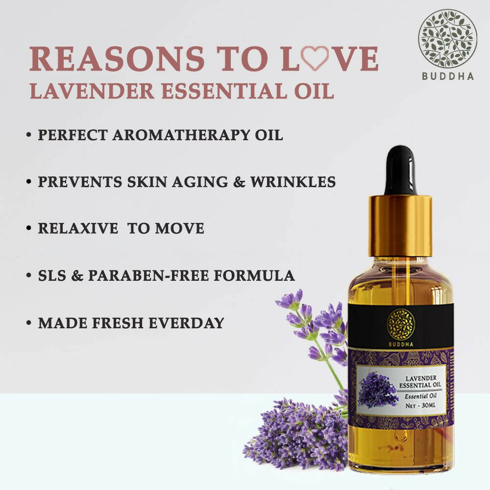 Buddha Natural Lavender Pure Essential Oil - For Healthy Hair, Skin, Sleep | Grocsy