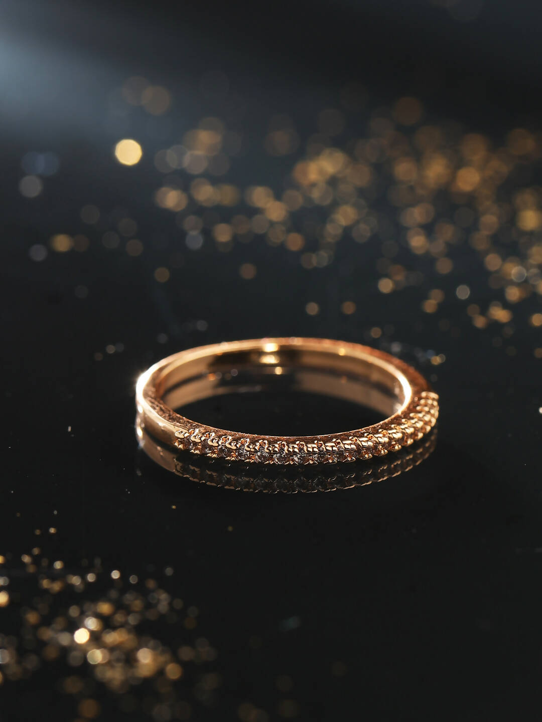 NVR Women's Gold-Polished Stylish Ring With Ad Stones | Grocsy