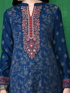 Sangria Self Design Winter Pashmina Straight Kurta With Trouser | Grocsy