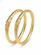NVR Women Set of 2 Gold Plated Traditional Kada Bangle | Grocsy