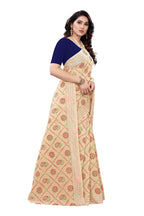 Vamika Cream Linen Jari Border Saree (CHARVI CREAM) | Grocsy