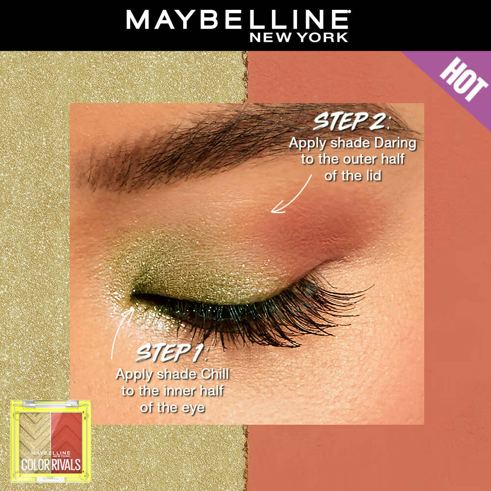 Maybelline New York Color Rivals Longwear Eyeshadow Duo - Chill X Daring | Grocsy