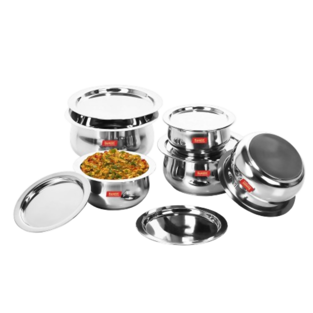 Sumeet Stainless Steel Cookware Set With Lid | Grocsy