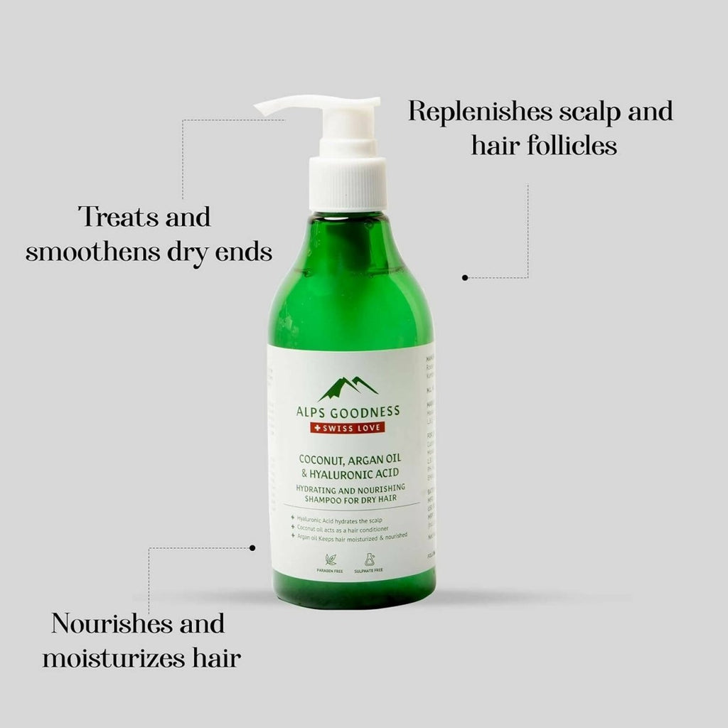 Alps Goodness Coconut, Argan Oil & Hyaluronic Acid Hydrating & Nourishing Shampoo | Grocsy