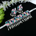 Mominos Fashion Johar Kamal Handicraft Multi Pearls Necklace with Earrings For Women | Grocsy