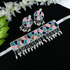 Mominos Fashion Johar Kamal Handicraft Multi Pearls Necklace with Earrings For Women | Grocsy