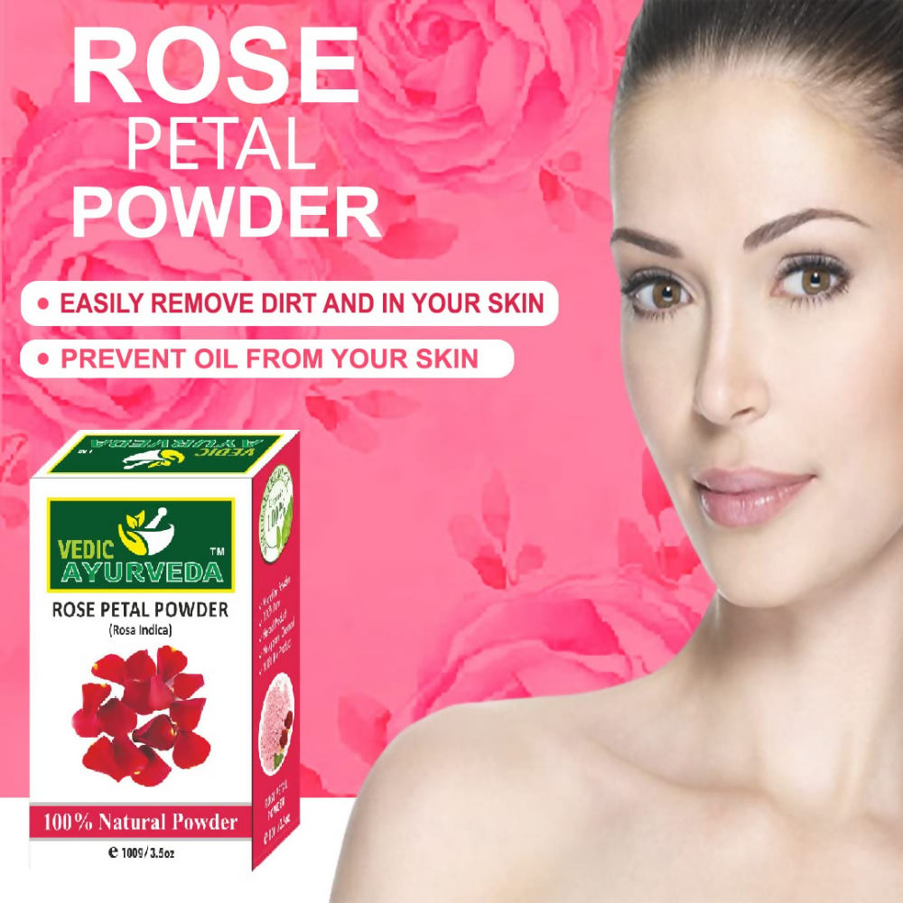 VedicAyurveda Rose Petals Powder | Grocsy