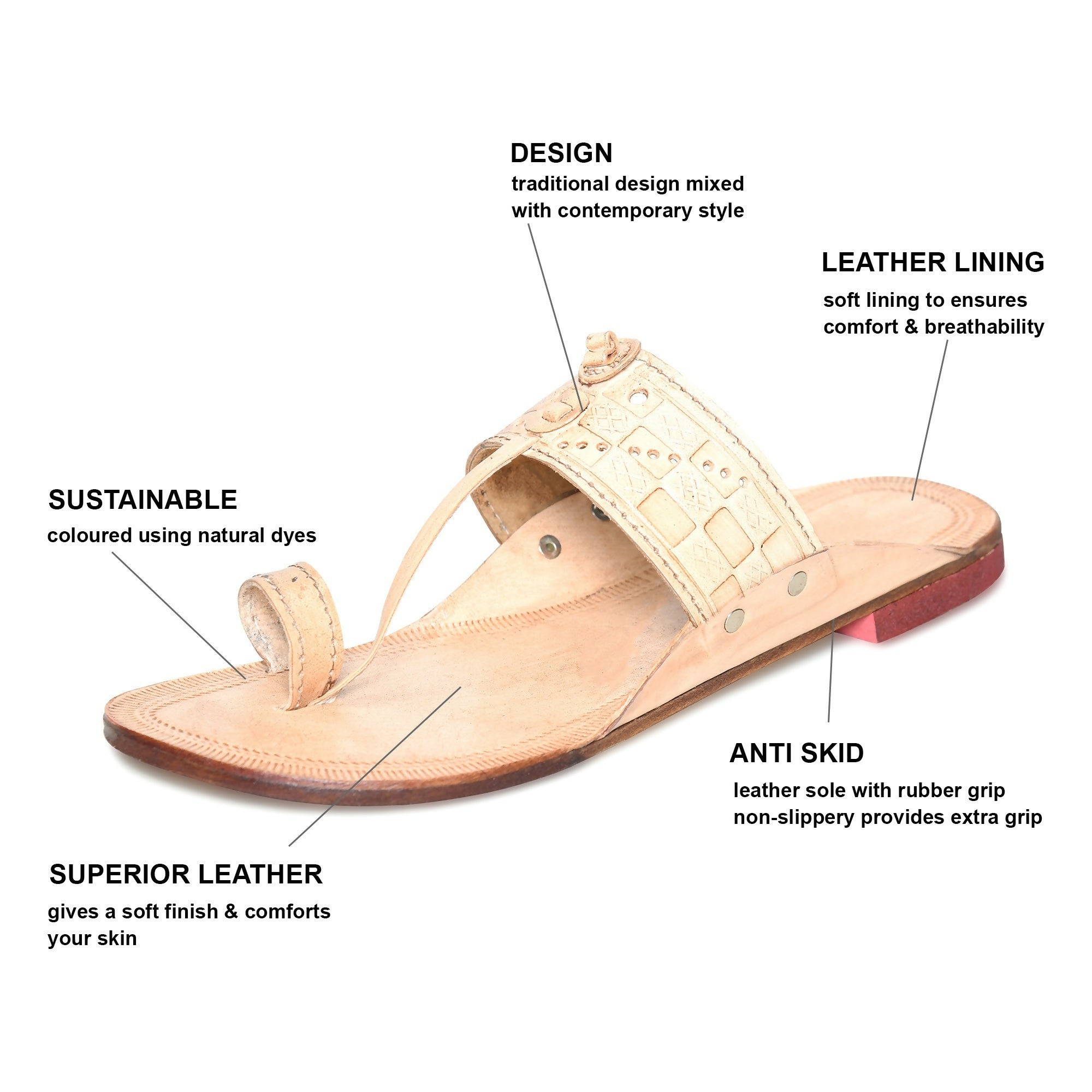 Stepsoft Men’S Leather Kolhapuri Chappals – Traditional Ethnic Footwear | Grocsy