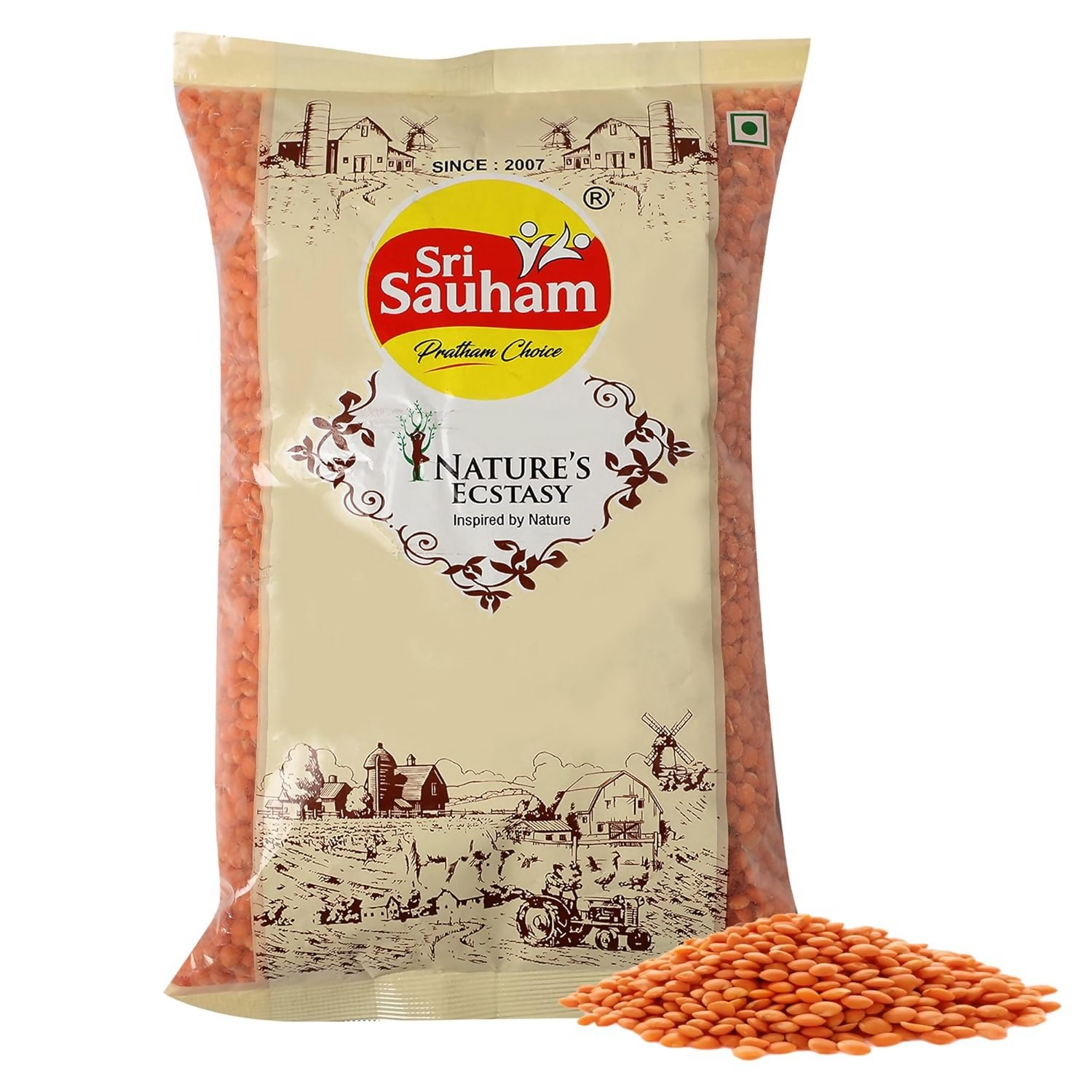 Sri Sauham Premium Lal Malka Dal Fresh Sabut Masoor Dal | Grocsy