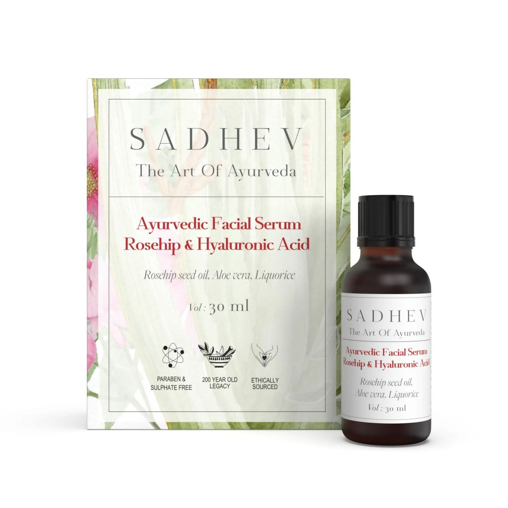 Sadhev Ayurvedic Facial Serum Rosehip & Hyaluronic Acid | Grocsy