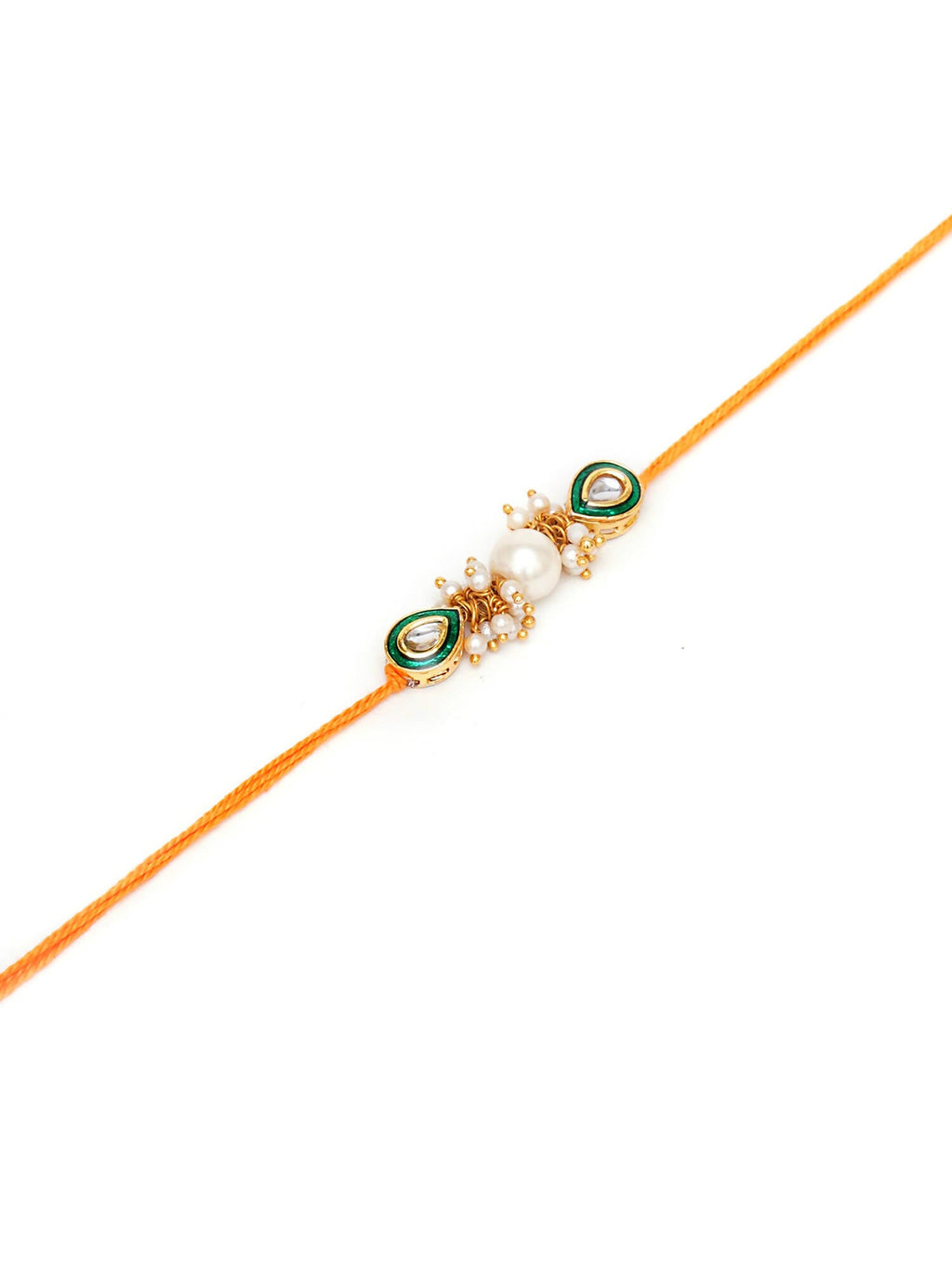 Designer kundan Rakhi - Ruby Raang | Grocsy