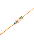 Designer kundan Rakhi - Ruby Raang | Grocsy