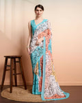 Multi Georgette Designer Printed Party Wear Saree - Cinderella | Grocsy