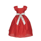 Asmaani Baby Girl's Red Color Satin Designer Full Length Dress (AS-DRESS-22014) | Grocsy