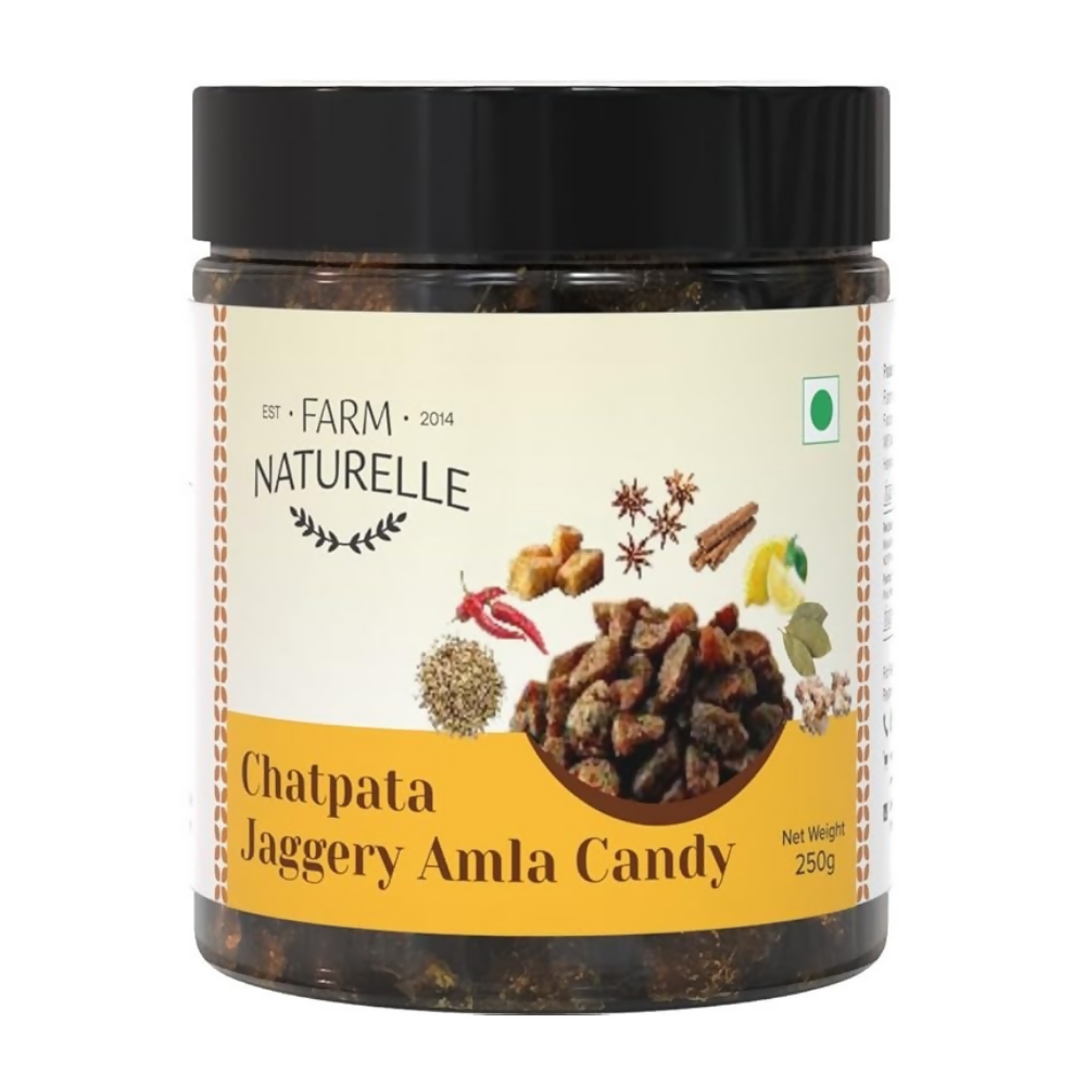 Farm Naturelle Chatpata Jaggery Amla Candy - Tangy | Grocsy