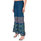 Aniyah Latest Rayon Block Print Flared Palazzo In Blue (AN-161K) | Grocsy
