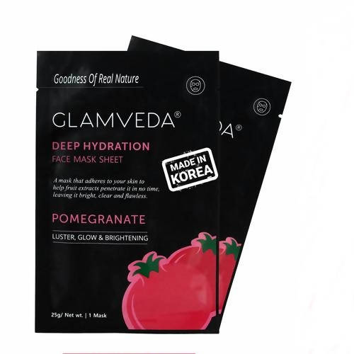 Glamveda Pomegranate Sheet Mask- Brightening & Radiance | Grocsy