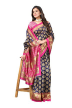 Vamika navy Printed Art Silk Saree | Grocsy