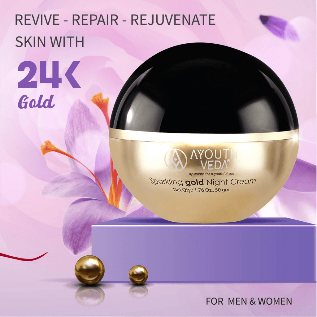Ayouthveda Sparkling Gold Night Cream | Grocsy