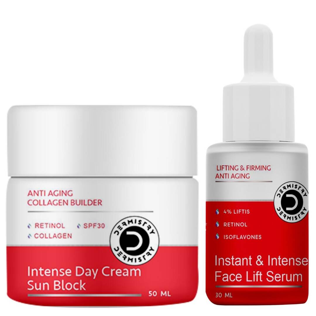 Dermistry Anti Aging Intense Day Cream Sun Block & Instant Intense Face Lift Serum | Grocsy