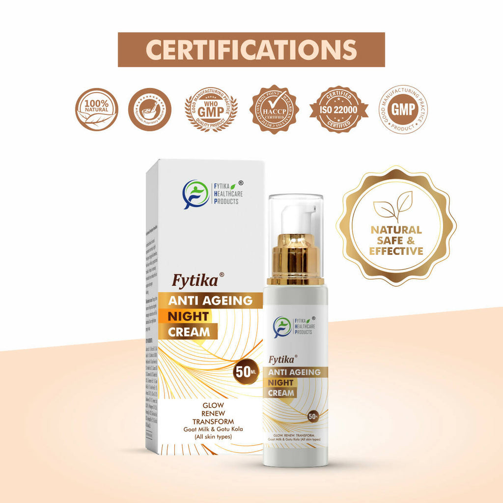 Fytika Anti-Aging Night Cream with Gotu Kola, Saffron and Lotus Flower Extract | Grocsy